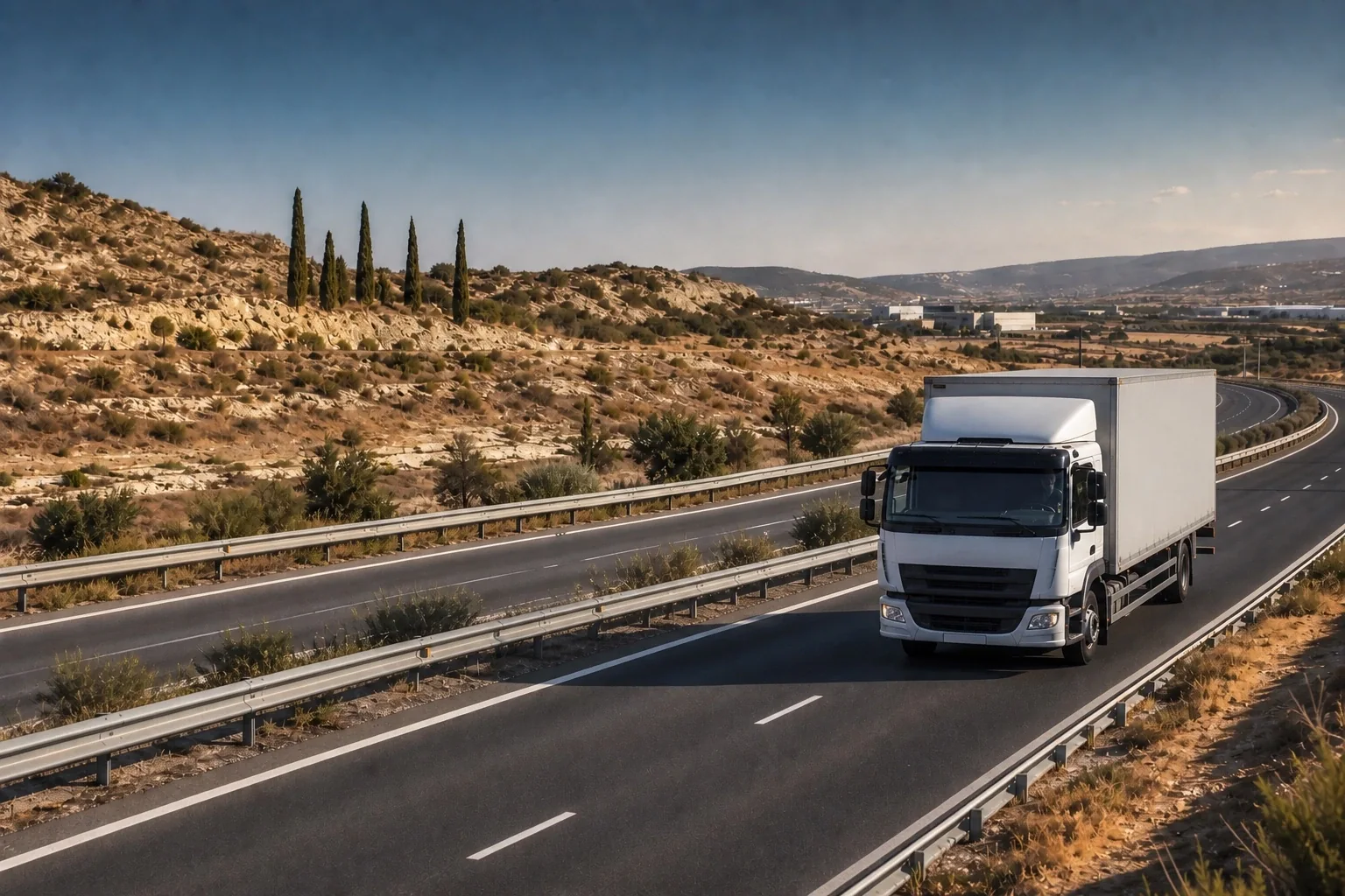 B2B-Straßentransport auf Zypern mit neutralem Verteilerfahrzeug