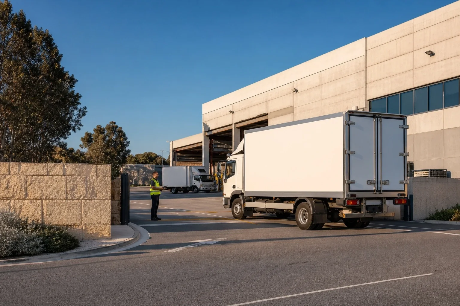 Gewerbliche Warenverteilung an einem modernen Logistikstandort auf Zypern