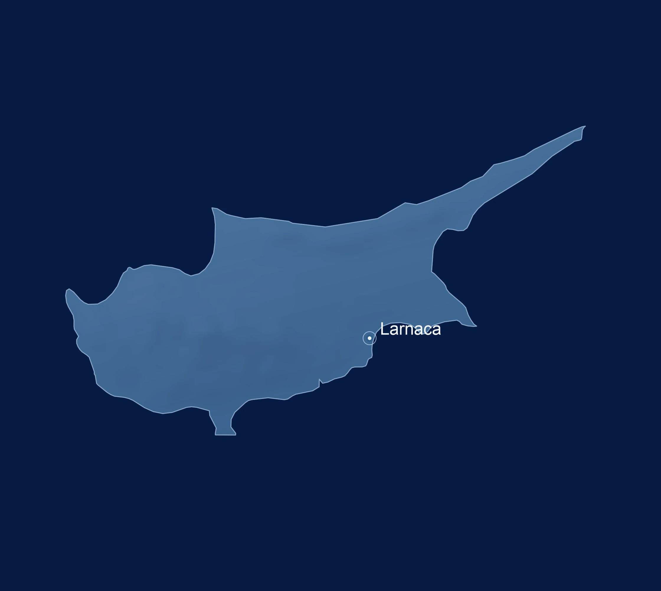 Zypern mit Standortmarkierung Larnaca.