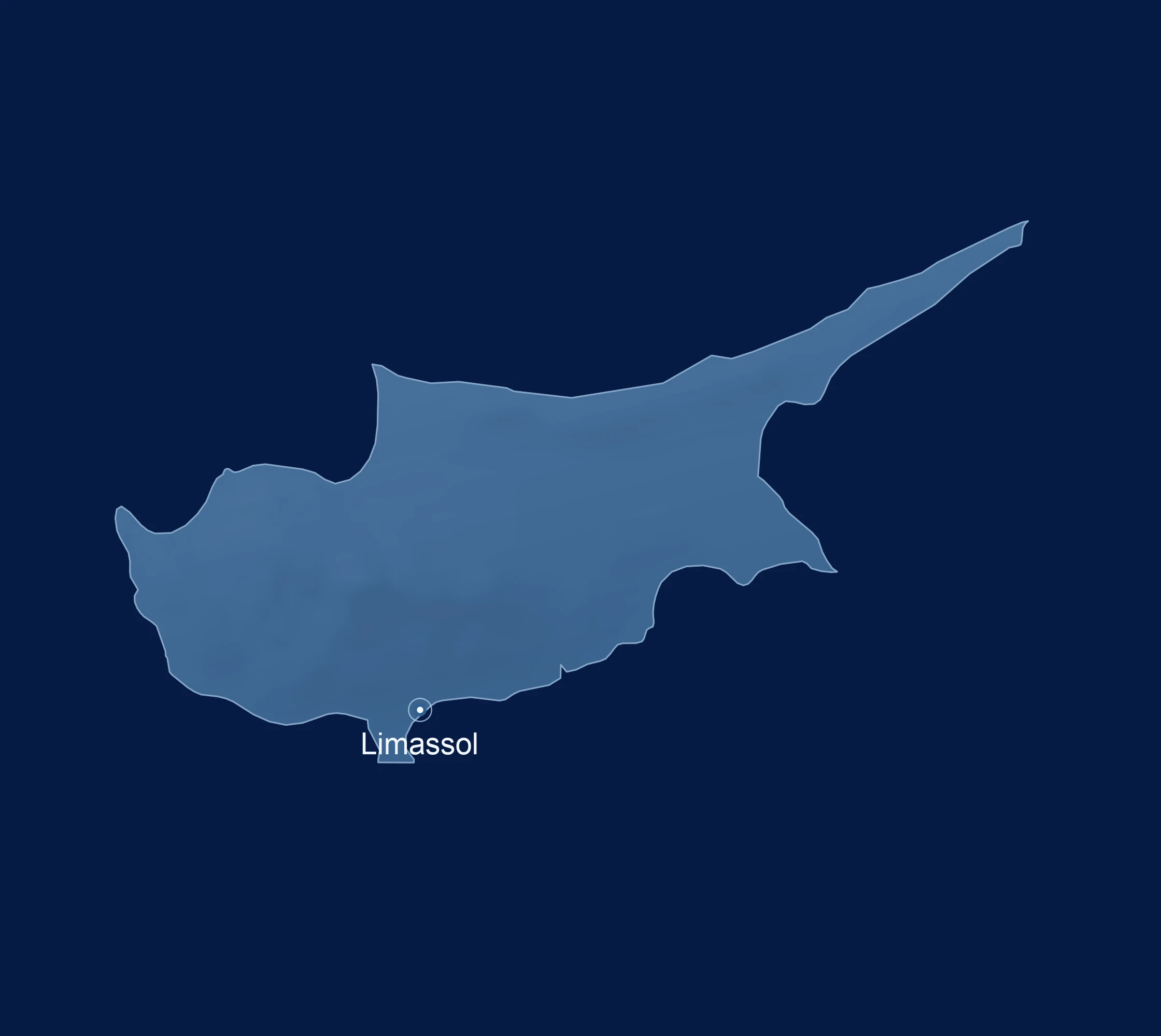 Zypern mit Standortmarkierung Limassol.