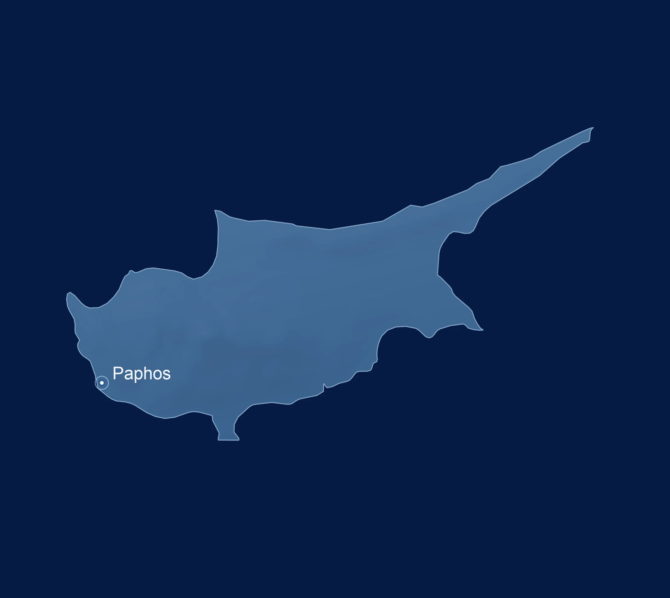 Zypern mit Standortmarkierung Paphos.